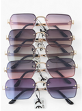 Element Of Style - Gradient Lense Rimless Rectangle Unisex Sunglasses