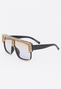 Glamorous - Rhinestone Embellished Oversized Square Sunglasses