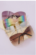 All That - Rimless Shield Chain Temple Sunglasses