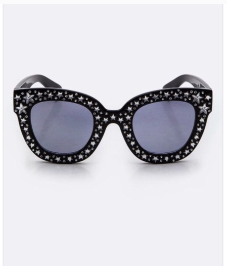Star - Crystal Star Embellished Cat Eye Sunglasses